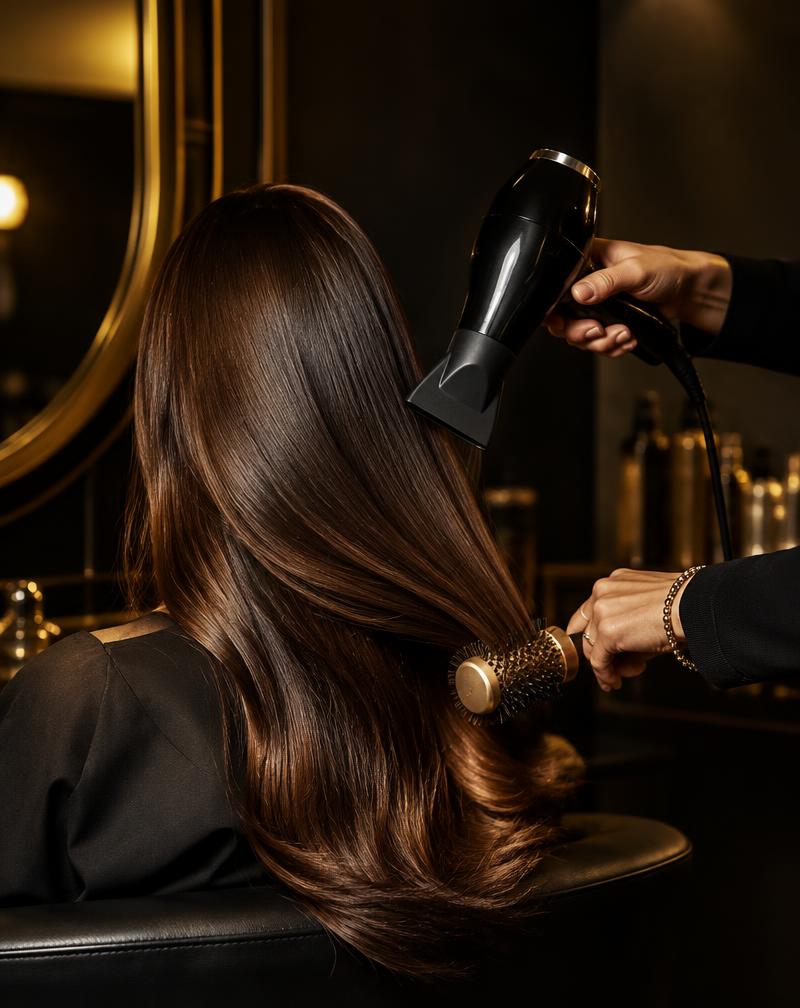 Escova em cabelo castanho longo – serviços de cabelo em Icaraí